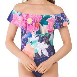 Trina Turk Multicolor Off The Shoulder Swimwear
